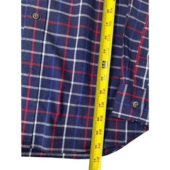 Old Navy Classic Blue Red & White Plaid Long Sleeve Shirt Size L - Picture 8 of 9